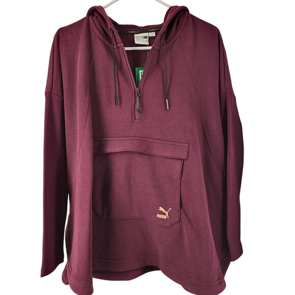 Puma Tops - Puma Evo Hooded Womans Pullover Sweatshirt S Plum Size S NWT MSRP $70
